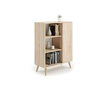 Buffet FONDI armoire, commode avec 1 porte et 3 étagères - chêne sonoma- L 90 x P 40 x H 116cm