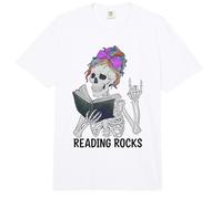 Bibliothèque Funny Reading Rocks pour Coachs en alphabétisation Rockstar Books Comfort Colors Adult Heavyweight T-Shirt
