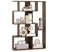 Bibliothèque Géométrique à 6 Cubes COSTWAY, Dos Ouvert, Kits Anti-basculement, Étagère de Rangement de Sol pour Salon Bureau, Café