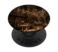 Bibliothèque Gothique Dark Academia Fantasy Amateur de Livres PopSockets PopGrip Adhésif