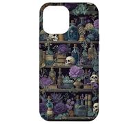 Bibliothèque Gothique Tête de Mort de sorcière Art botanique foncé Coque pour iPhone 12 Pro Max