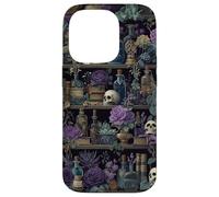 Bibliothèque Gothique Tête de Mort de sorcière Art botanique foncé Coque pour iPhone 14 Pro