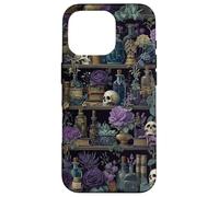 Bibliothèque Gothique Tête de Mort de sorcière Art botanique foncé Coque pour iPhone 16 Pro