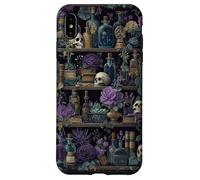 Bibliothèque Gothique Tête de Mort de sorcière Art botanique foncé Coque pour iPhone XS Max