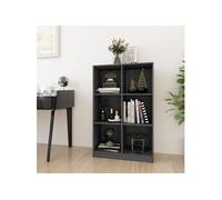 Bibliothèque Gris 70x33x110 cm Bois de pin massif Gris G