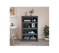 Bibliothèque Gris 80x35x126 cm Bois de pin massif821686