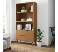 Bibliothèque Gris 85x35x170,5 cm Bois Massif de Pin Étagère à Livres vidaXL