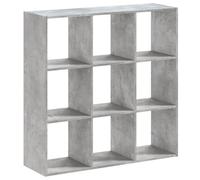 Bibliothèque gris béton 102x32x102 cm bois d'ingénierie 9 compartiments | 9 compartiments, cloisons par couche, bois d'ingénierie, gris béton, 102x32x102 cm, nettoyage au chiffon humide, cloison de