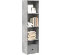Bibliothèque gris béton 40x30x152 cm bois d ingénierie Gris G