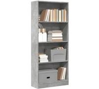 vidaXL Bibliothèque Bois d'ingénierie 60x24x143 cm – Étagère à livres Gris béton
