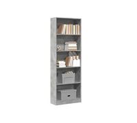 vidaXL Bibliothèque gris béton 60x24x176 cm en bois d'ingénierie, étagère de rangement