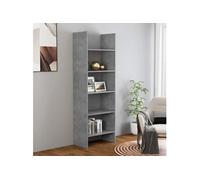Bibliothèque Gris béton 60x35x180 cm Bois d'ingénierie