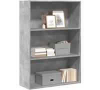 vidaXL Bibliothèque gris béton 80x30x114 cm, bois d'ingénierie – étagère de rangement