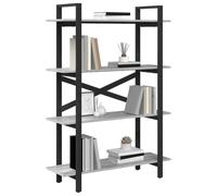 Bibliothèque gris sonoma 100 x 33,5 x 140 cm bois multicouche 4 étagères