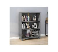 vidaXL Bibliothèque HAMAR Bois de pin massif Gris foncé 85x35x112 cm