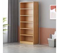 Bibliothèque haute avec panneau arrière - Bibliothèque au sol avec étagères de rangement ouvertes - Vitrine multi-scènes parfaite pour les coins - Finition naturelle (A40)