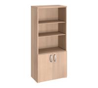 Bibliothèque haute bois avec portes basses H 182 x L 80 cm Excellens / Arko chêne clair - Bibliothèques - Bruneau