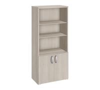 Bibliothèque haute bois avec portes basses H 182 x L 80 cm Excellens / Arko chêne gris - Bibliothèques - Bruneau