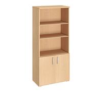 Bibliothèque haute bois avec portes basses H 182 x L 80 cm Excellens / Arko hêtre - Bibliothèques - Bruneau