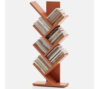 Bibliothèque haute en bois massif à 7 niveaux anti-basculement pour salon, bureau et magazines, solution de rangement élégante à la maison, 59 niveaux, design durable