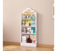 Bibliothèque haute et fine de 10 cm avec cadre en bois multicouche avec 4 niveaux pour chambre à coucher, salon, maison ou bureau Couleur Bianco