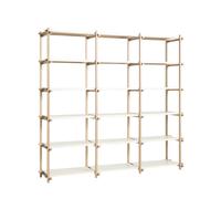 Bibliothèque HAY Woody Shelving 2.0, Grand , Blanc Amande/acier