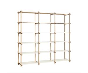 Bibliothèque HAY Woody Shelving 2.0, Grand , Blanc Amande/acier