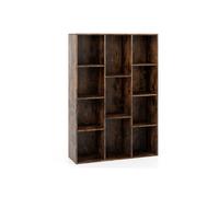 Helloshop26 Bibliothèque Moderne 74 x 24 x 106 cm Lot de 11 Cubes avec sécurité Anti-basculement Marron 20_0010679