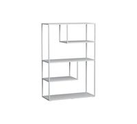 Bibliothèque - HELLOSHOP26 - 4 niveaux - Acier blanc - 126 x 85 x 35 cm - Design contemporain