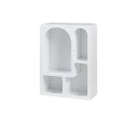 Bibliothèque - HELLOSHOP26 - 80 x 60 x 24 cm - Blanc - 4 étagères ouvertes - Intemporelle