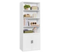 Bibliothèque - HELLOSHOP26 - Étagère haute - 6 niveaux - Blanc - Design contemporain