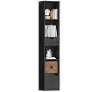 Bibliothèque - HOMCOM - avec tiroir, placard et compartiments ouvertes - pour salon, chambre bureau - 30 x 24 x 158 cm noir
