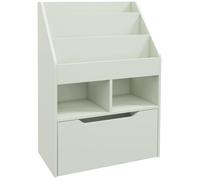 Bibliothèque HOMCOM étagère Multi-Rangement 3 étagères 2 niches Grand tiroir en bois Vert clair