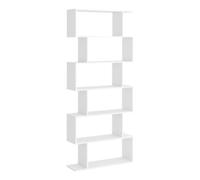 HOMCOM Bibliothèque étagère Zig Zag design contemporain 6 niveaux 80 x 23 x 192 cm Blanc