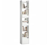 Bibliothèque - HOMCOM - porte, 2 tiroirs compartiments ouverts - bois - 32 x 24 x 181,5 cm - blanc
