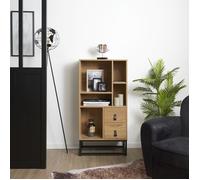 Bibliothèque 5 Niches Et 2 Tiroirs En Bois Et Métal - Micky Multicolore