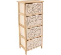 Bibliothèque Hutton à 4 niveaux Marron et beige 4 tiroirs Boho 86 cm