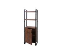 Bibliothèque Hwc-A27, 165x55cm, Compartiment Avec Porte, Aspect Chêne Multicolore