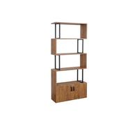 Bibliothèque Hwc-A27, 183x80cm, Compartiment Avec Porte Aspect Chêne Multicolore