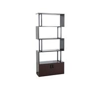 Bibliothèque HWC-A27 Compartiment de rangement avec porte 183x80cm brun foncé