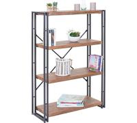 Bibliothèque HWC-A27, Étagère sur pied Étagère de salon, 121x80cm Structure 3D 4 niveaux, aspect chêne sauvage