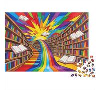 Bibliothèque Impossible Puzzle en Bois Imperméable Puzzles De 1000 Pièces pour Adultes Cadeaux Coloré De Décoration pour La Maison