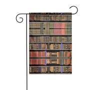 Bibliothèque imprimée drapeau de cour, drapeaux d'extérieur d'hiver et bannière de cour pour porche, pelouse, jardin, décorations de Noël