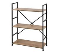 Bibliothèque industrielle à 3 étagères ""Colorado"" - Noir/Marron clair - L 58,5 x l 23,5 x H 80 cm