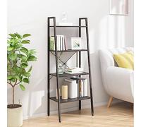 Bibliothèque industrielle à 4 niveaux et support pour plantes, unité de rangement polyvalente pour salon, chambre, cuisine et bureau, design élégant, parfait pour la décoration et l'organisation de la