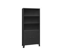Bibliothèque Industrielle Armoire à Livres Etagère sur Pied Meuble de Rangement Bureau Maison Intérieure Anthracite 80x32x180cm Acier