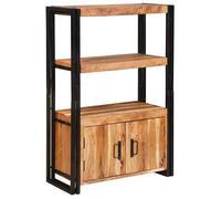 vidaXL Bibliothèque design industriel en bois d'acacia massif et métal marron 2 portes