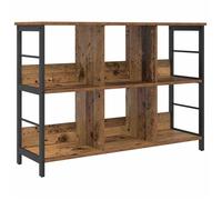 Bibliothèque industrielle - vidaXL - Bois recyclé - 102x32x72,5 cm - 6 étagères - Autoportante - Pieds réglables