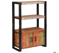 Bibliothèque industrielle - vidaxl - Bois recyclé massif - Métal - 72x33x110 cm - Marron - 2 portes - 1 étagère