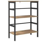 Bibliothèque industrielle - vidaXL - Chêne artisanal - 60x29,5x81 cm - Bois d'ingénierie - 2 étagères - Cadre robuste